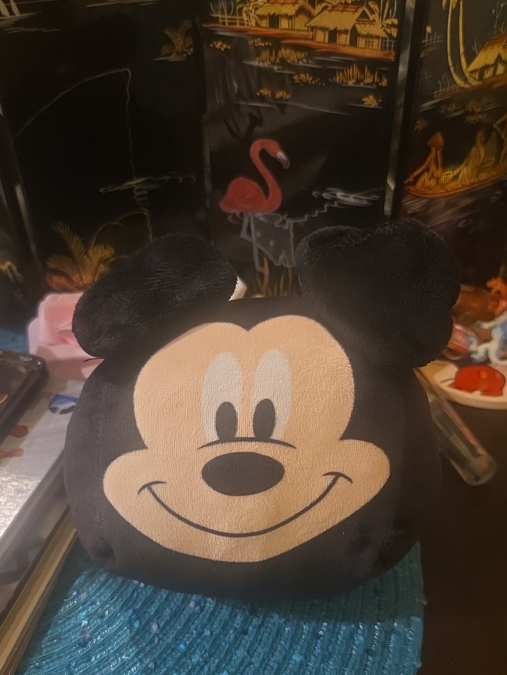 Disney Black and Cream Mickey Mouse Plush Pillow